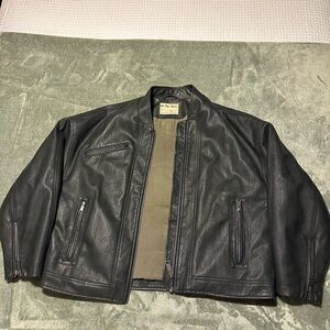 We the free vinny vegan leather bomber jacket size xs